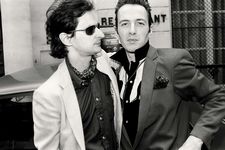 Marc Zermati and Joe Strummer, from Nick Kent's FB page.  225px